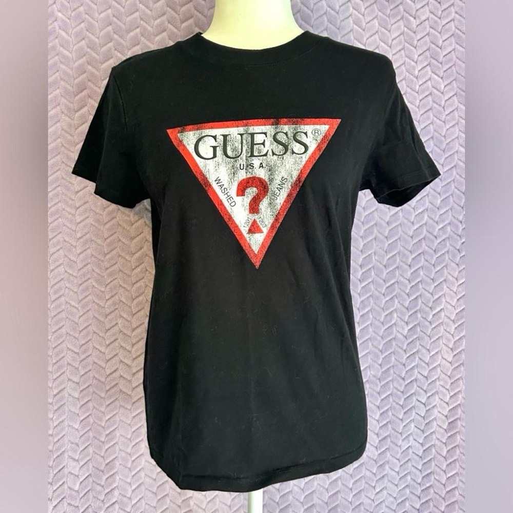 Guess Black T-Shirt with Red Logo